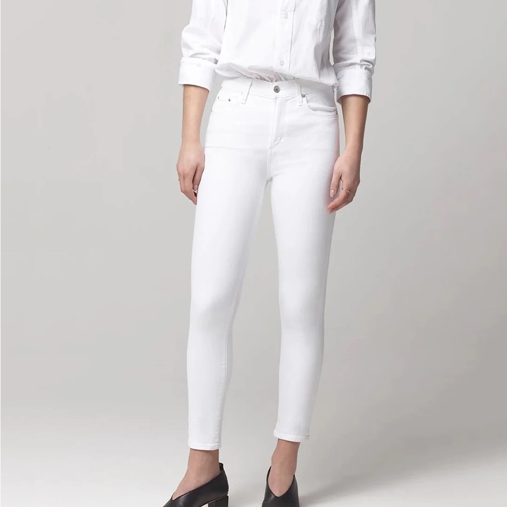 Citizens of Humanity White Rocket Crop Jeans Size 24